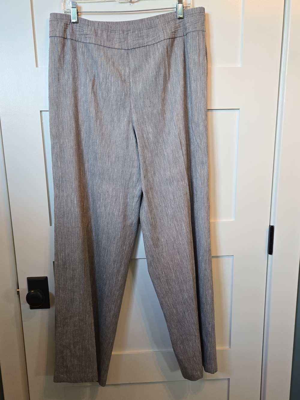 NIC+ZOE Light Gray Straight-Leg Trousers 14 EUC
